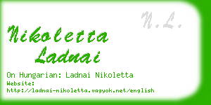 nikoletta ladnai business card